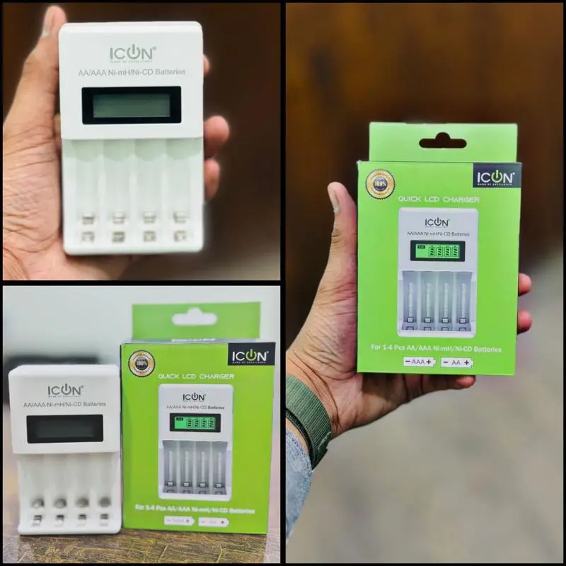 ICON Quick LCD Charger, Cell Charger For AA/AAA
