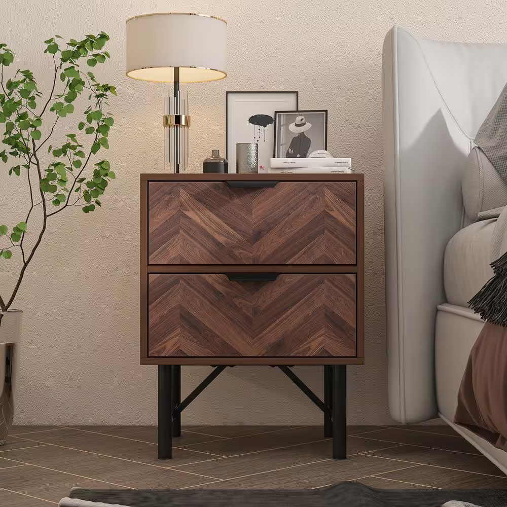 Luxurious Wooden Nightstand with Generous Storage – A Sophisticated Addition to Your Bedroom