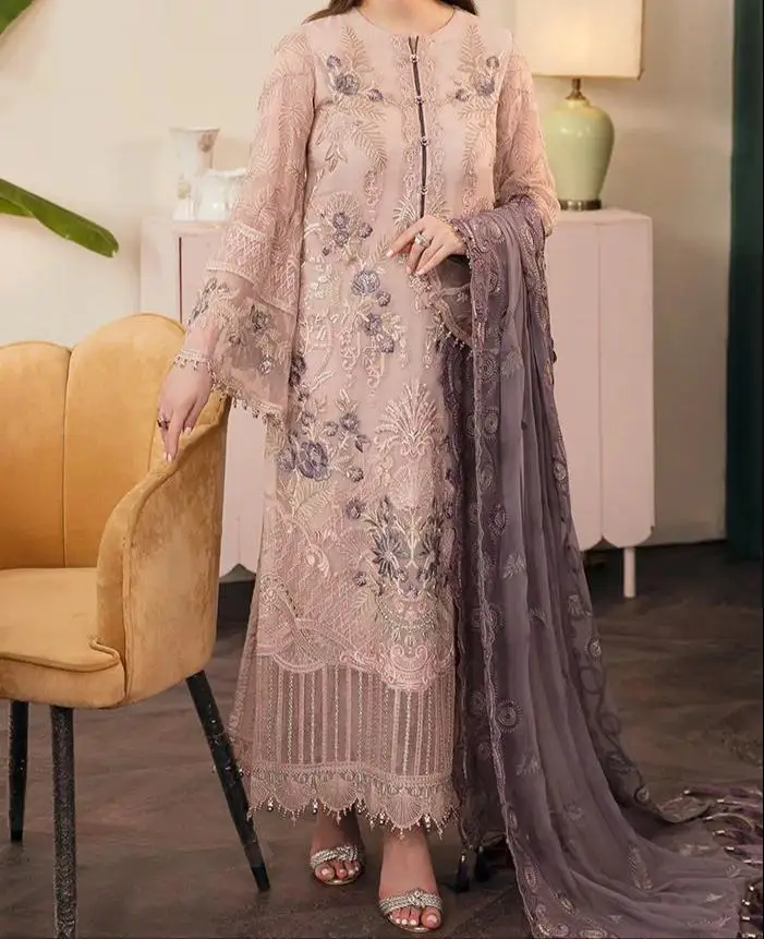 Fancy Chiffon Unstitched Suit For Women