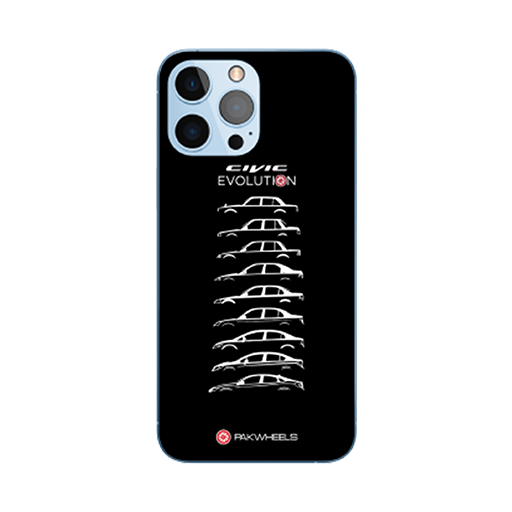 Customized Mobile Case for Apple iPhones (Civic-Evolution-black Design - PW)