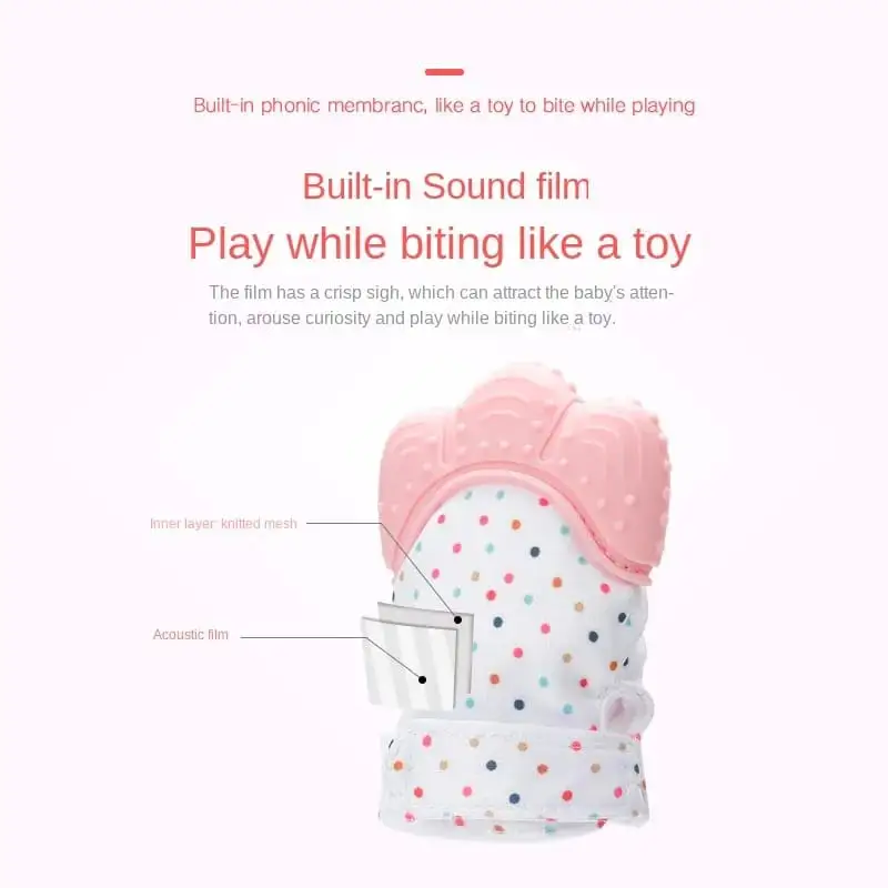 pair Gum gloves baby gum gloves baby anti bite silicone grinding gloves children's vocal toys anti eating hand grinding gum (pair )
