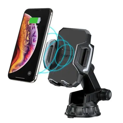 Choetech 15W Fast Wireless Car Charger – Black – T521-F