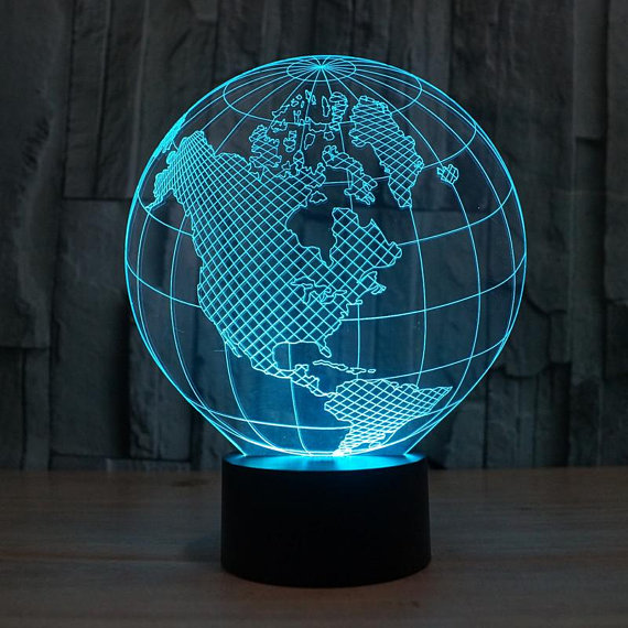 Map of America 3d Acrylic Illusion Lamp Bedside Table Lamp