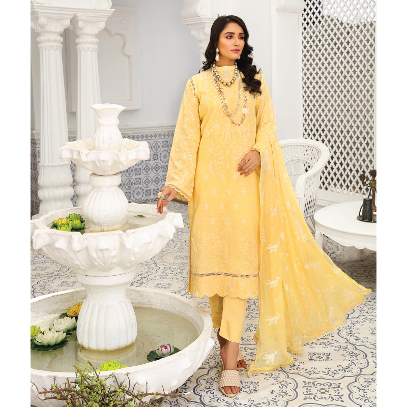 KLEREN-Tehzeeb T-11 : Embroidered Slub Karandi