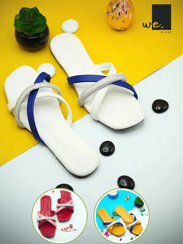 Vibrant Multi-Strap Flat - White - WE BY RJS