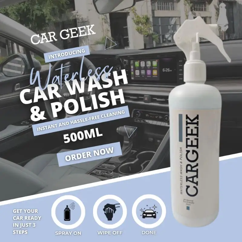 Car Geek Waterless Wash & Polish with Buffing Towel
