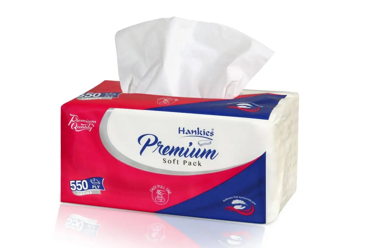 Hankies Premium Soft Pack – 550 Pulls | Ultra-Soft & Everyday Essential Tissue Pack-Non Scented