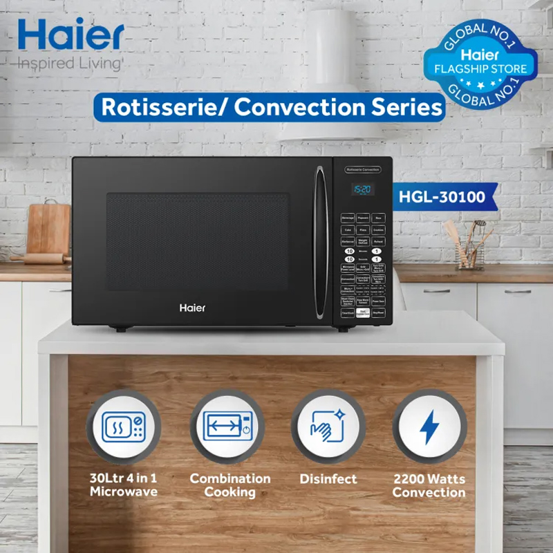 Haier HGL-30100 Solo Microwave Oven 30L With Official Warranty
