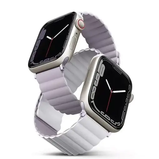 Uniq Revix Reversible Magnetic Apple Watch Strap for Series 1-8 SE/SE2 49/45/44/42MM – Lilac (White)