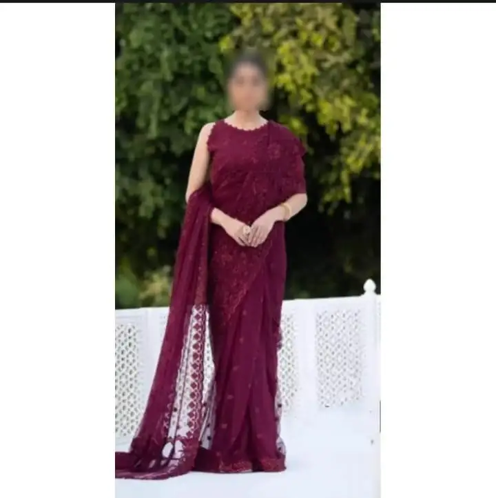 New Luxury Style Chiffon Embroidery Saree For Women Party Wear (Latest Design) Collection 2023