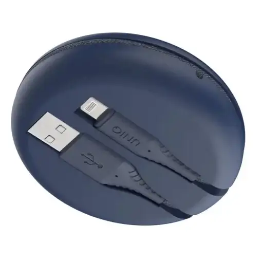 Uniq Halo USB-A to Lightning Cable 1.2M with Smart Cable Organiser – Marine Blue