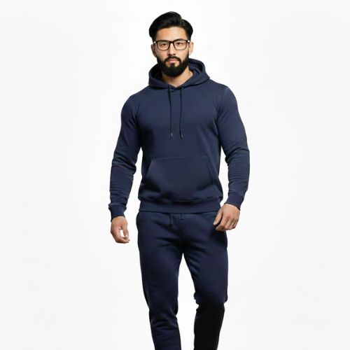 Aesthetic Gen Basic Navy Blue Hoodies Tracksuits