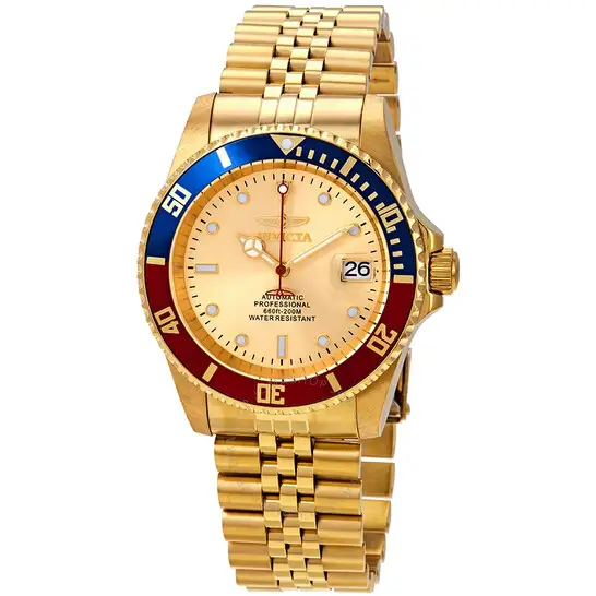 Invicta Pro Diver Pepsi Bezel Automatic Gold Dial Men's Watch