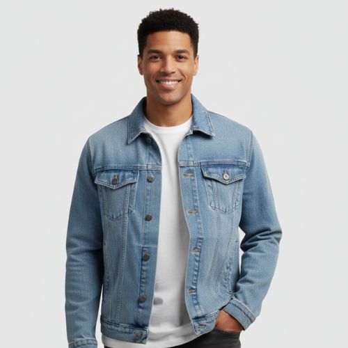 Mercato Light Blue Wash Denim Jacket