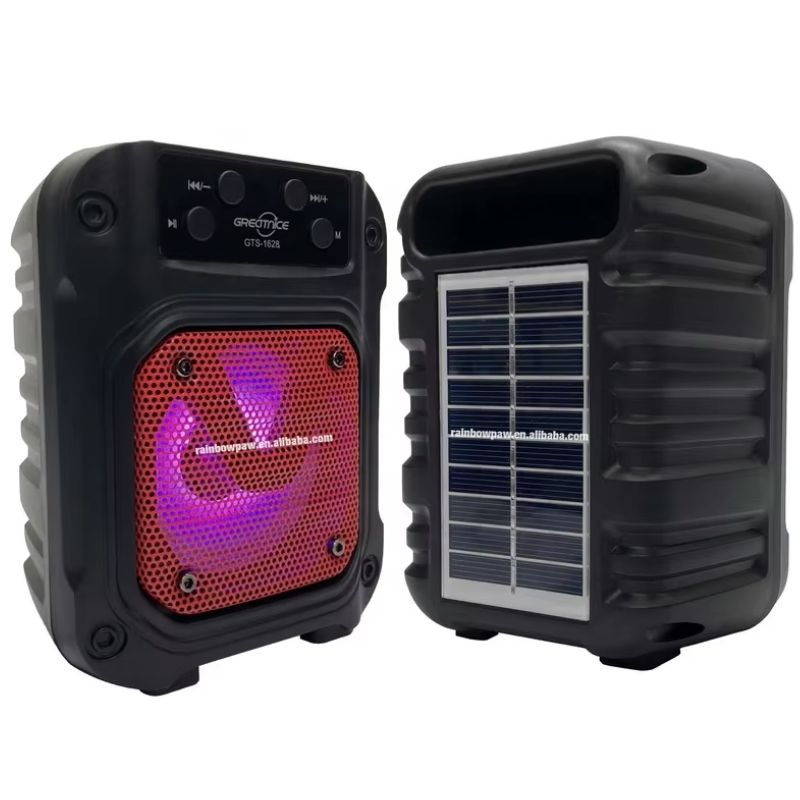 GTS-1628 sound bt speaker 3 inch led flashlight usb wireless solar speaker