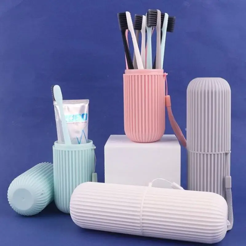 1pc Portable Toothbrush Storage Box (Random Colour)
