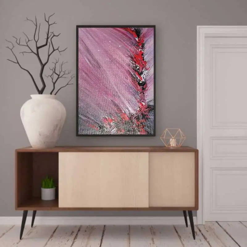Abstract acrylic painting on canvas