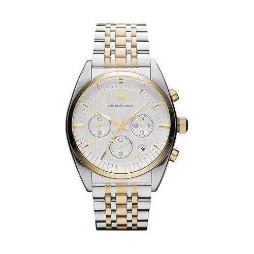Emporio Armani Men’s Quartz Two-tone Stainless Steel Silver Dial 43mm Watch AR0396