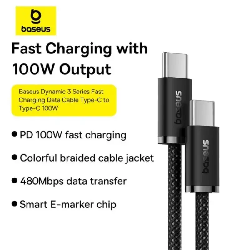 Baseus Dynamic Series 100W Fast Charging Data Cable Type-C to Type-C 2m