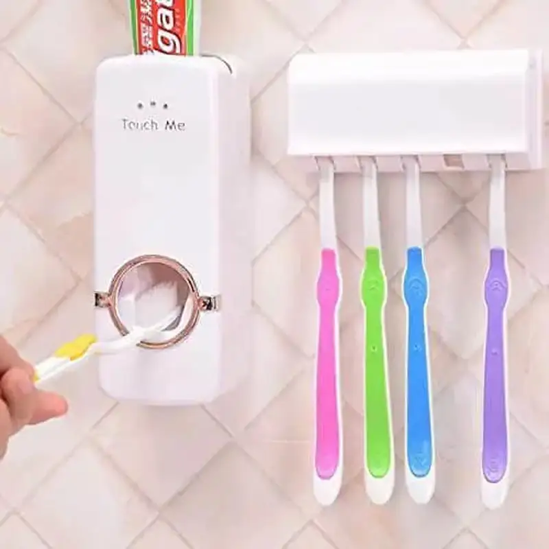 Toothbrush Holder With Toothpaste Dispenser