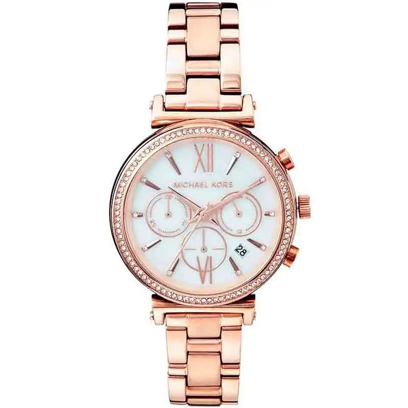 Michael Kors Women’s Chronograph Quartz Stainless Steel Rose Gold Dial 39mm Watch Mk6560
