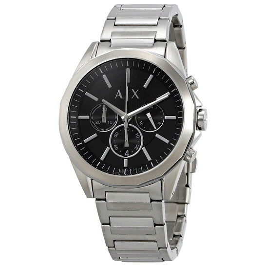 Armani Exchange Black Chronograph Dial Stainless Steel Men's Watch