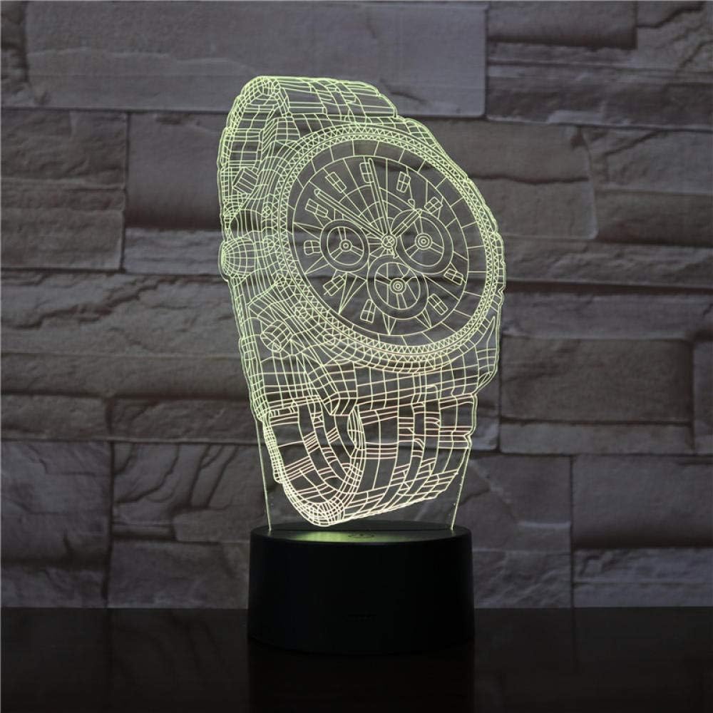 Branded Abstract Wrist Watch Shape 3D LED Night Light-Illusion Lamp Table Lamp