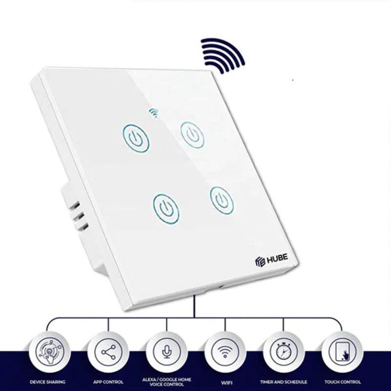 Hube Smart Wifi Home Switch 4 Gang With Official Warranty