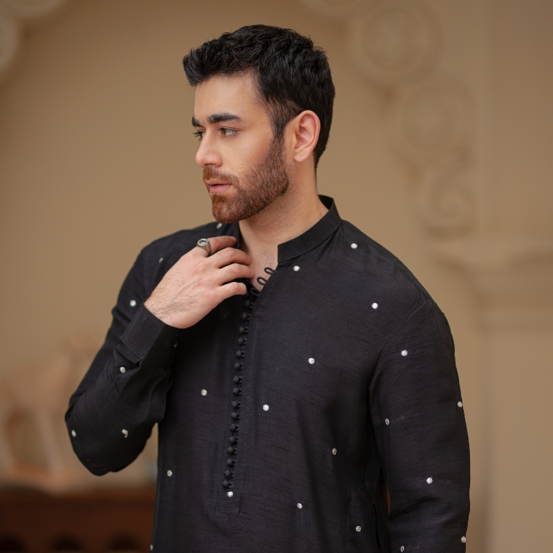 Hamna Ehtasham - MAH E KAMIL - Men Festive wear Kurta trouser with waist coat