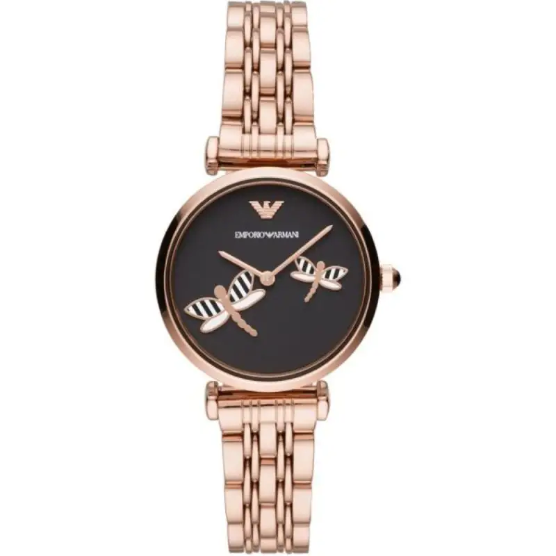 Emporio Armani Women’s Analog Stainless Steel Black Dial 32mm Watch AR11206