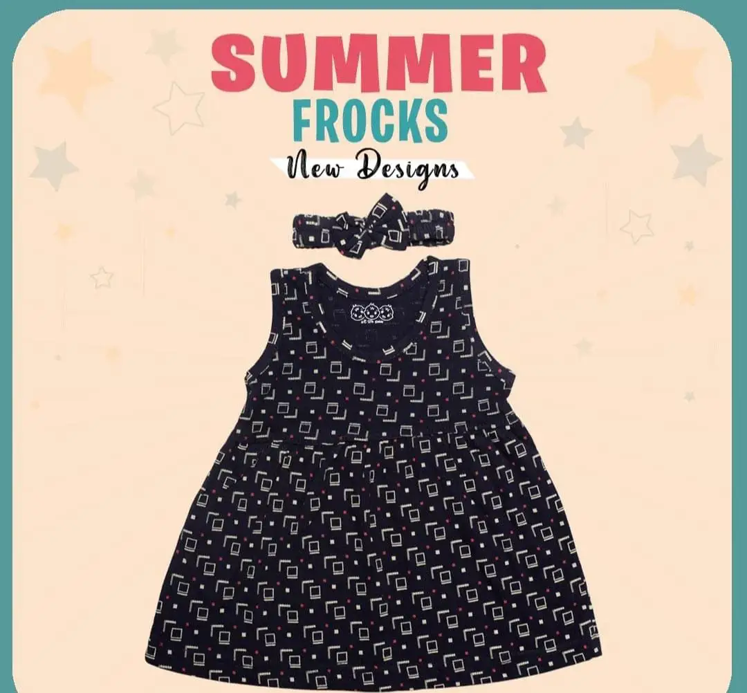 Summer frock with hair band Baby Girls Summer frocks (0to 6 months )