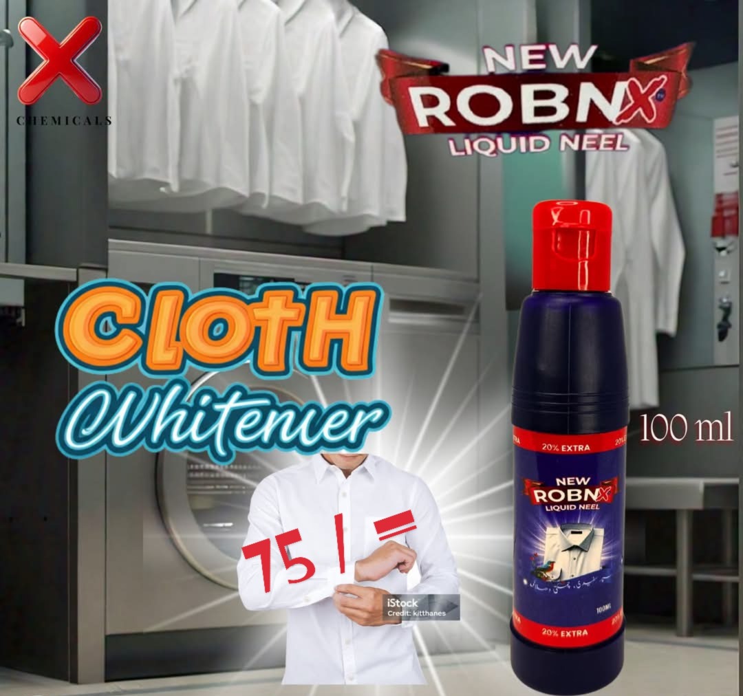 Robin X Neel Liquid - Powerful Stain Remover, cloth whitener, Ideal for White Clothes