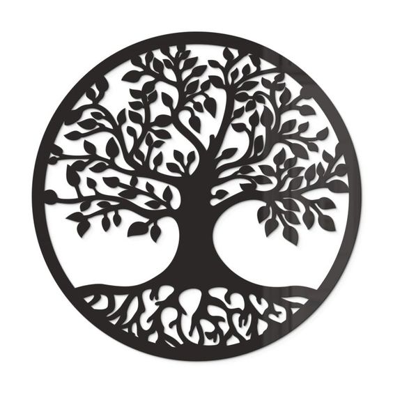 Roots Decor Wall Art - Indoor and Outdoor Home Bedroom or Kitchen Decorations, Modern Wall Sculpture Art Round for Living Room -Tree of Life (M)