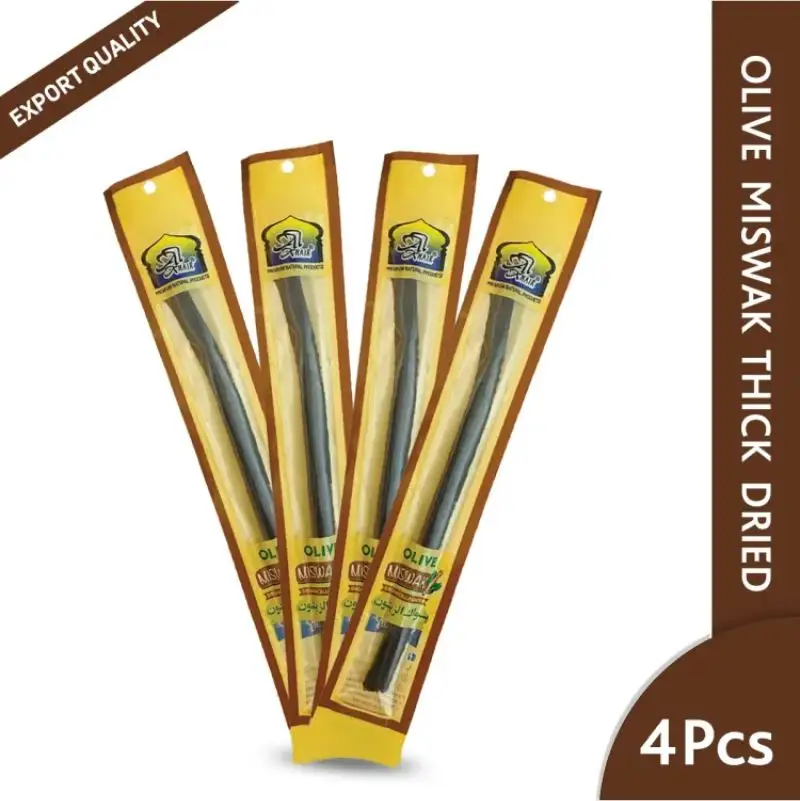 Al Khiar Olive (Zaitoon) Thick Miswak - Organic (Pack of 4)