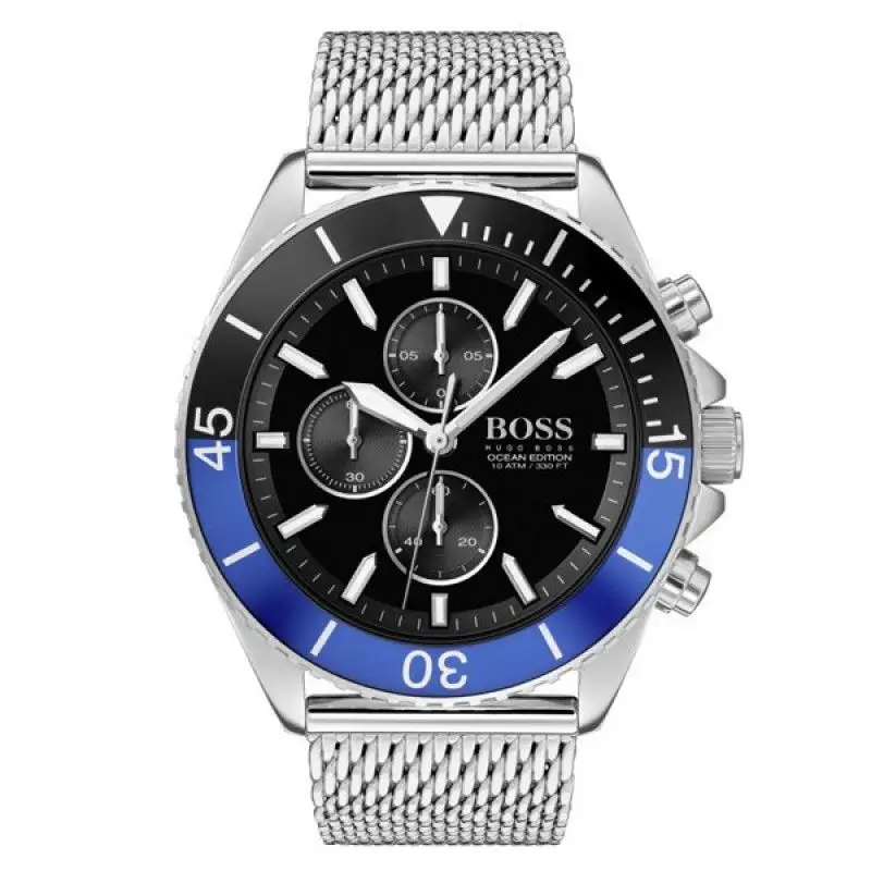 Hugo Boss 1513742 Men’s Quartz Stainless Steel Black Dial 48mm Chronograph Watch