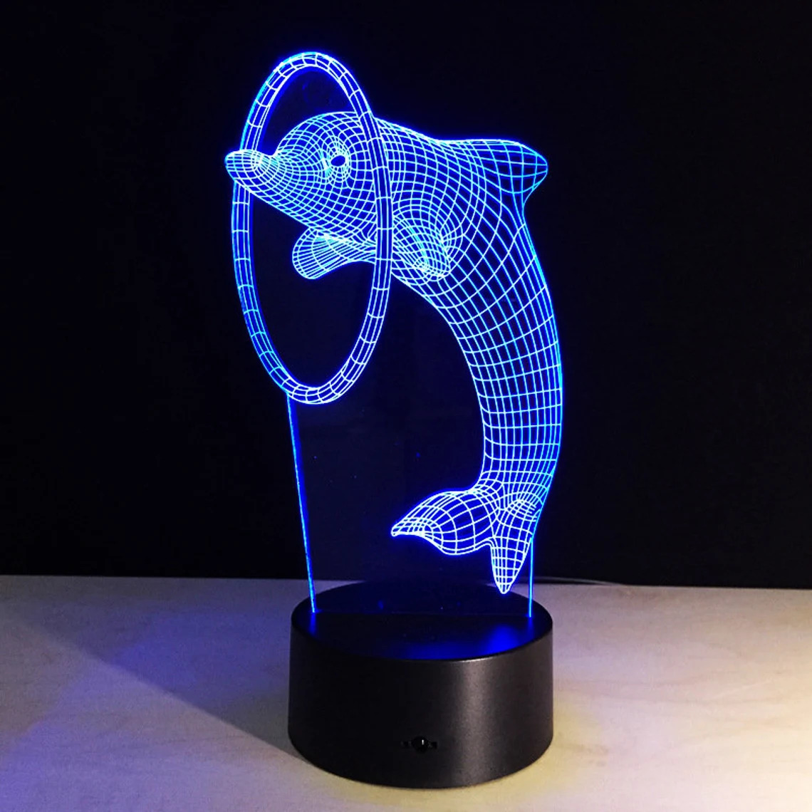 Dolphin Gift – 3D Optical Illusion Lamp Night Light Bedside Table Lamp