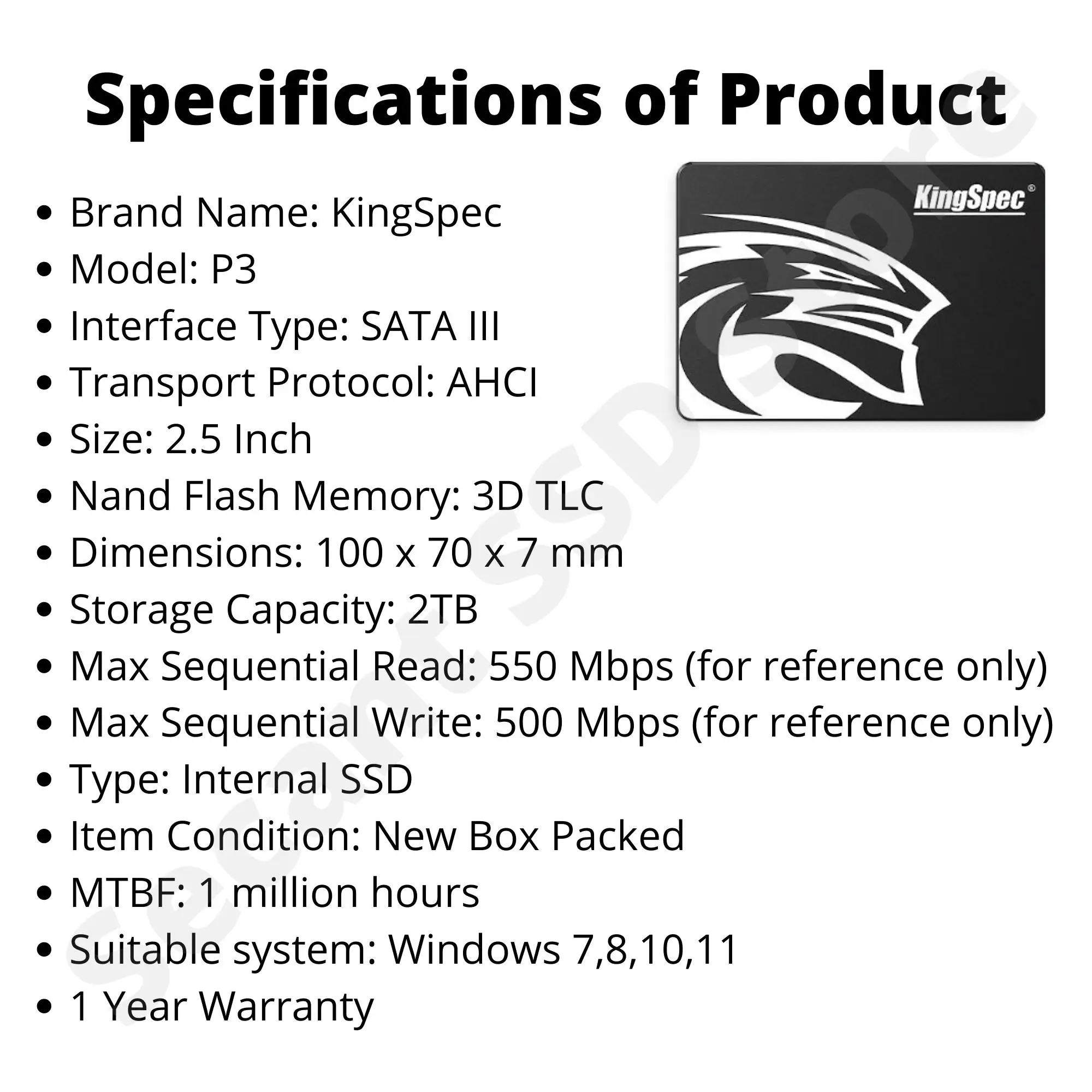 KingSpec 2.5" SATA SSD 2TB