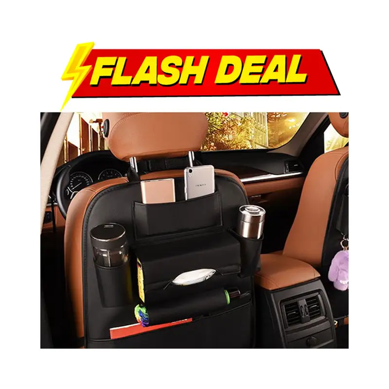 Car Back Seat Organizer - Black - Pack Of 1 (Flash Deal)