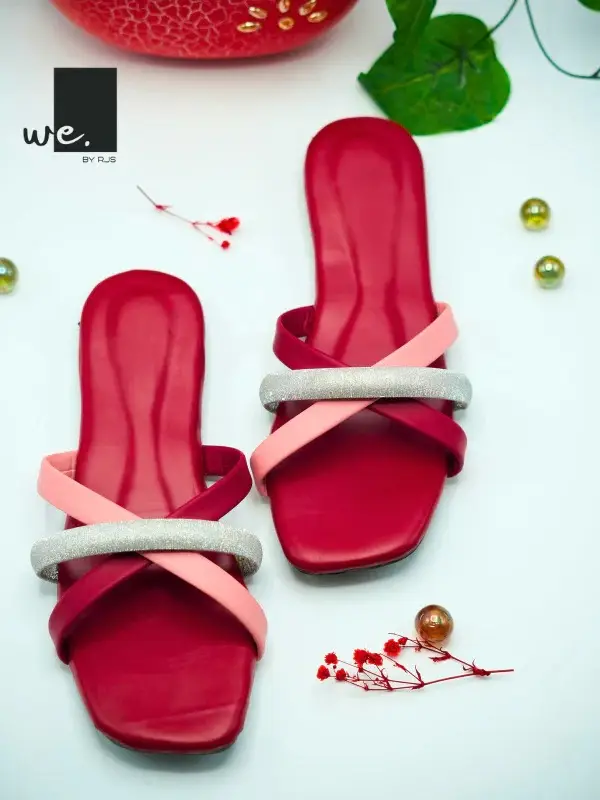 Vibrant Multi-Strap Flat - Red - WE BY RJS