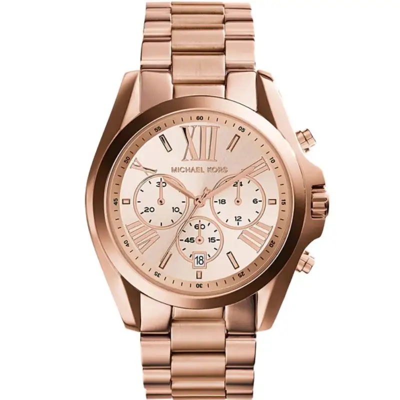 Michael Kors Women’s Quartz Stainless Steel Rose Gold Dial Watch 43mm MK5503