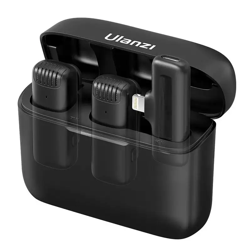 J12 IOS port Portable Wireless 20M Lavalier Microphone Transmitter and Receiver Clip Label Audio Video Mic