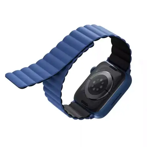 Uniq Revix Reversible Magnetic Apple Watch Strap Series 1-8 SE/SE2 41/40/38MM – Caspian (Blue/Black)